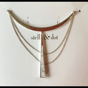 Stella Dot Swag Necklace Versatile Howlite Silver